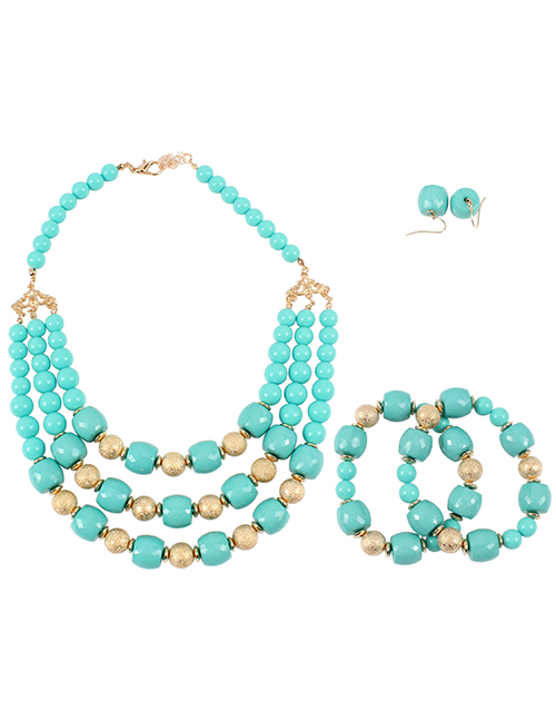 Elegant Green Multi-layer Design Simple Jewelry Sets