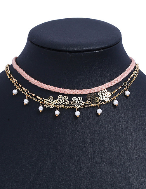 Fashion Multi-color Pearls&flower Decorated Multi-layer Necklace