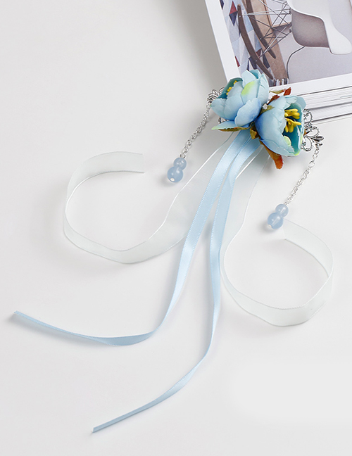 Lovely Blue Tassel&flowers Decorated Child Hair Clip