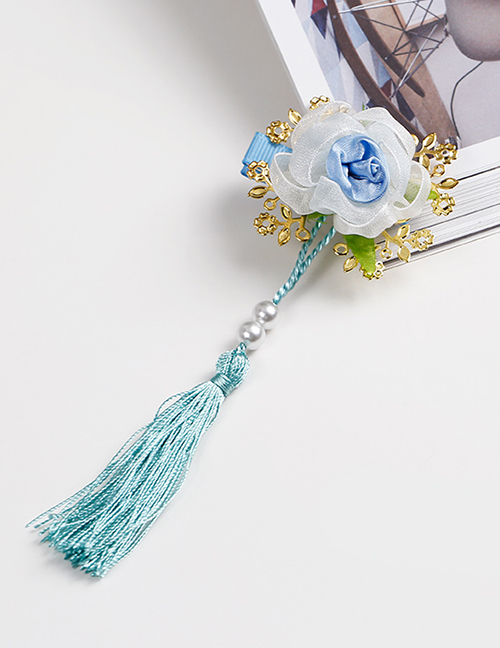 Lovely Blue Tassel&flowers Decorated Child Hair Clip