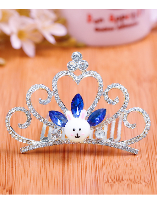 Lovely Sapphire Blue Rabbit&crown Decorated Child Hair Hoop(large)