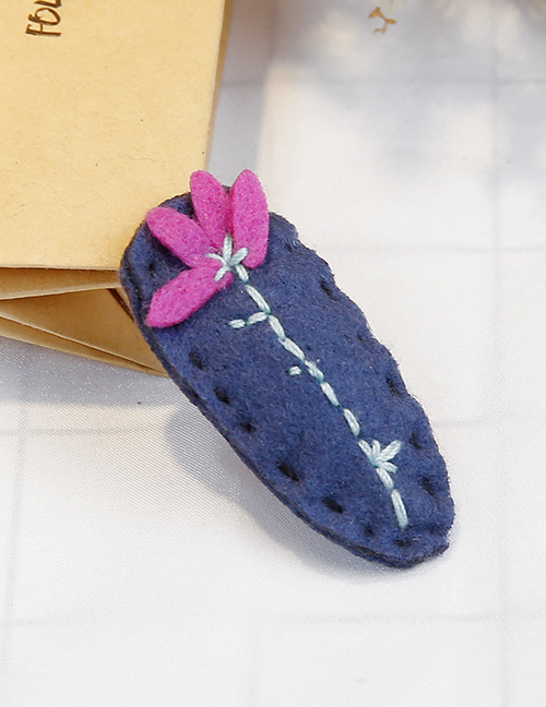 Lovely Navy+purple Flower Shape Design Child Hair Clip(1pc)