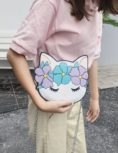 Lovely White Cat Shape Design Shoulder Bag