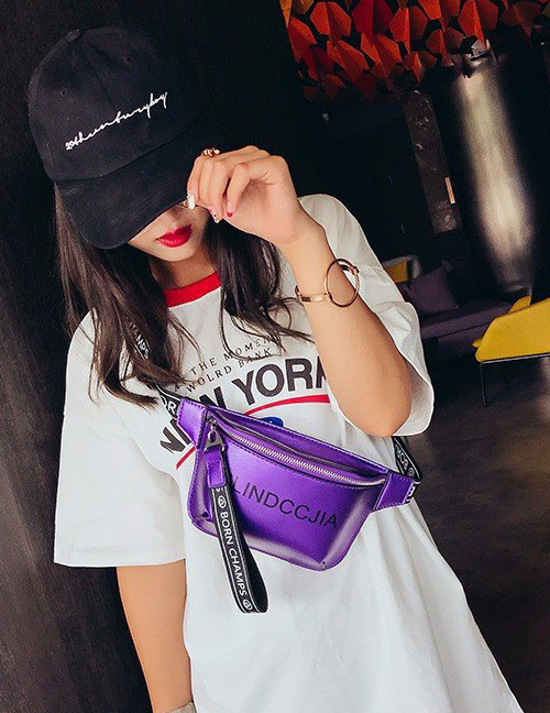 Fashion Purple Pure Color Decorated Hip-hop Bag