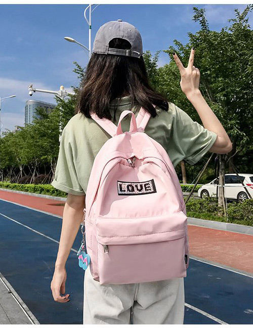 Lovely Pink Love Pattern Decorated Backpack