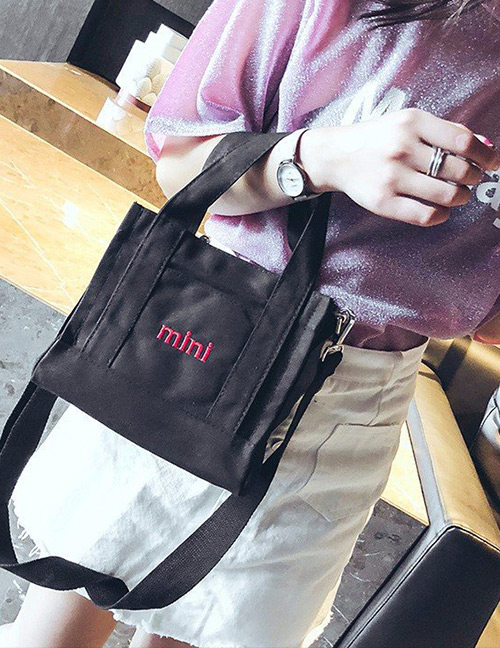 Fashion Black Letter Mini Pattern Decorated Bag