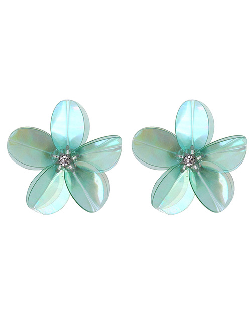 Fashion Green Flowers Decorated Pure Color Earrings