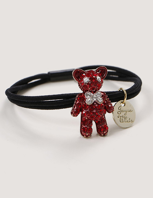 Sweet Red Bear Pendant Decorated Hair Band