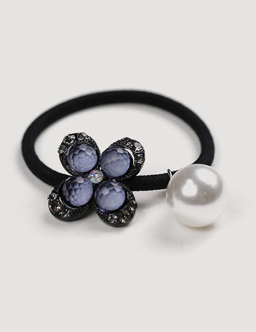 Sweet Black Pearls&flower Decorated Hair Band