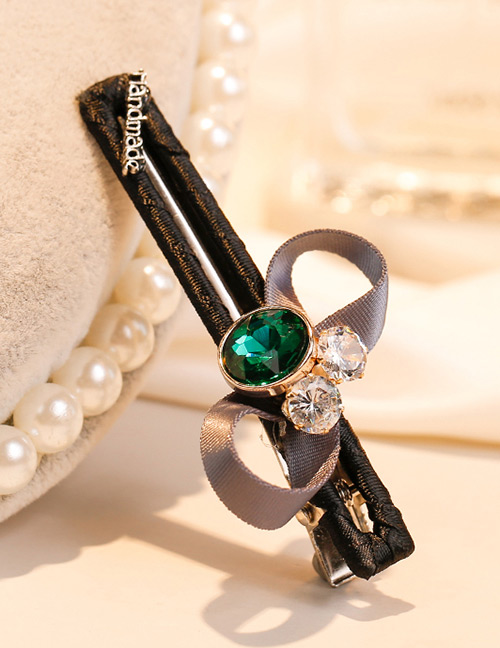 Sweet Gray Bowknot&diamond Decorated Hairpin