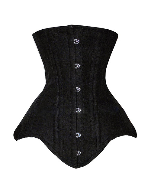 Sexy Black Buttons Decorated Pure Color Corset