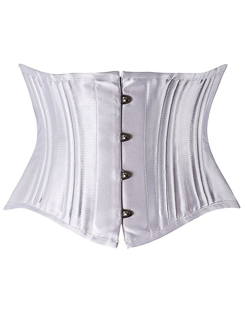 Sexy White Buttons Decorated Pure Color Corset