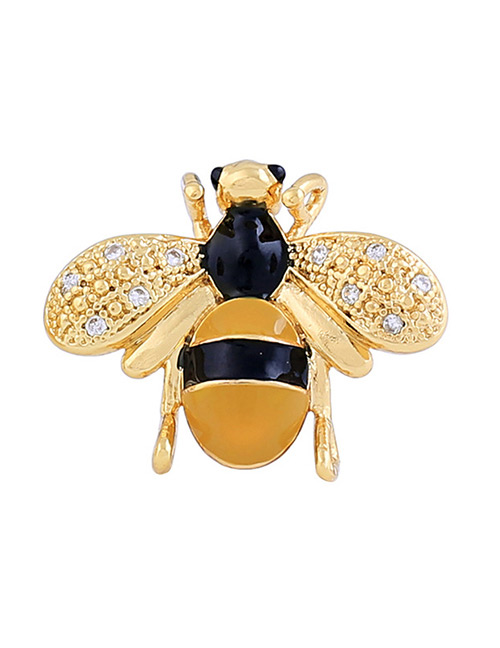 Fashion Yellow+black Bee Shape Decorated Brooch