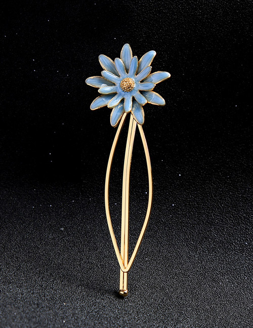 Fashion Blue Flower Shape Decorated  Hair Clip