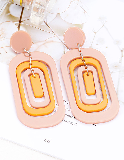 Elegant Pink Hollow Out Design Multi-layer Earrings