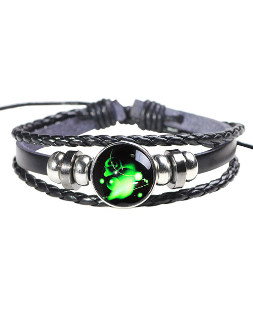Fashion Black+green Aries Pattern Decorated Noctilucent Bracelet