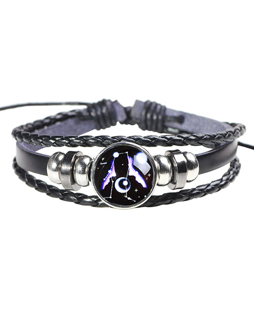 Fashion Black+purple Gemini Pattern Decorated Noctilucent Bracelet