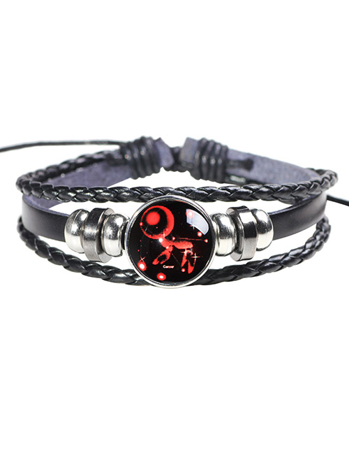 Fashion Black+red Cancer Pattern Decorated Noctilucent Bracelet