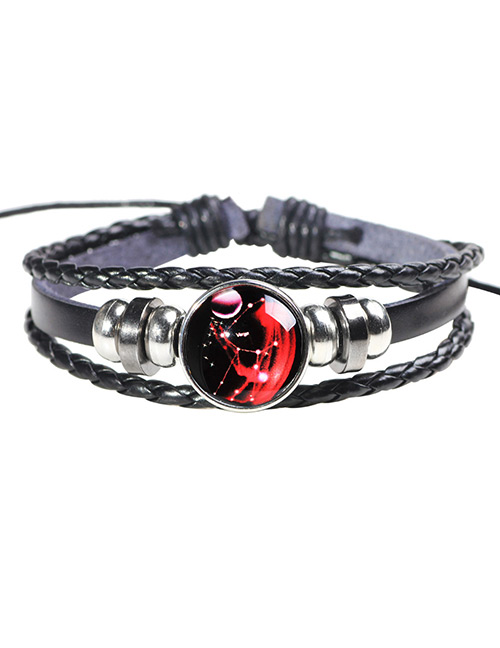 Fashion Black+red Virgo Pattern Decorated Noctilucent Bracelet