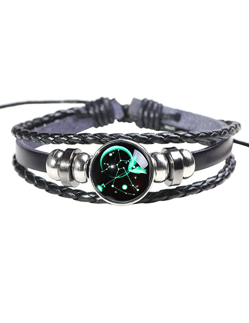 Fashion Black+green Sagittarius Pattern Decorated Noctilucent Bracelet