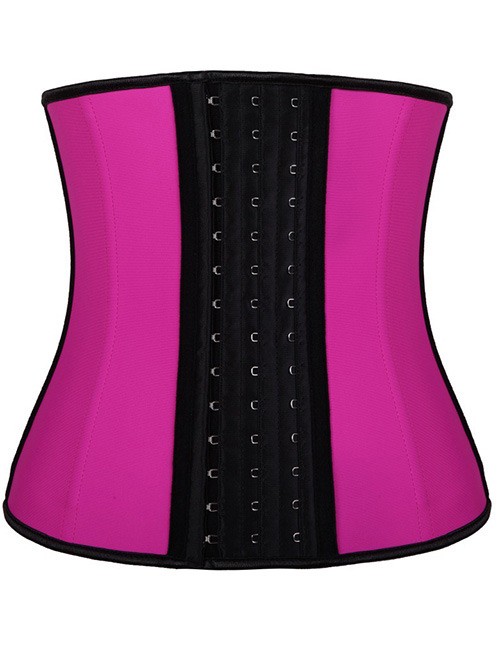 Fashion Plum Red+black Color-matching Decorated Corset
