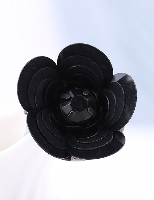 Fashion Black Flower Shape Decorated Brooch