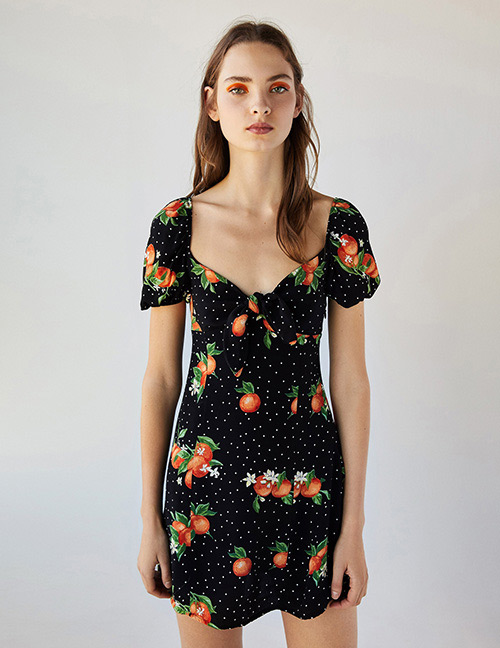 Fashion Black Dots Pattern Decorated Dress