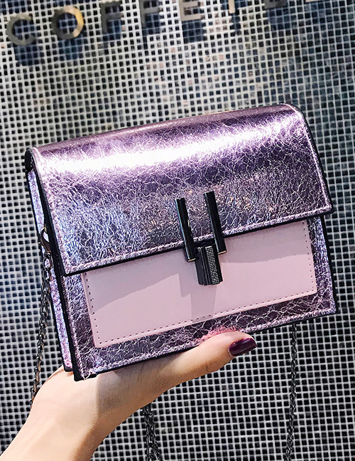 Fashion Purple Pure Color Decorated Bag