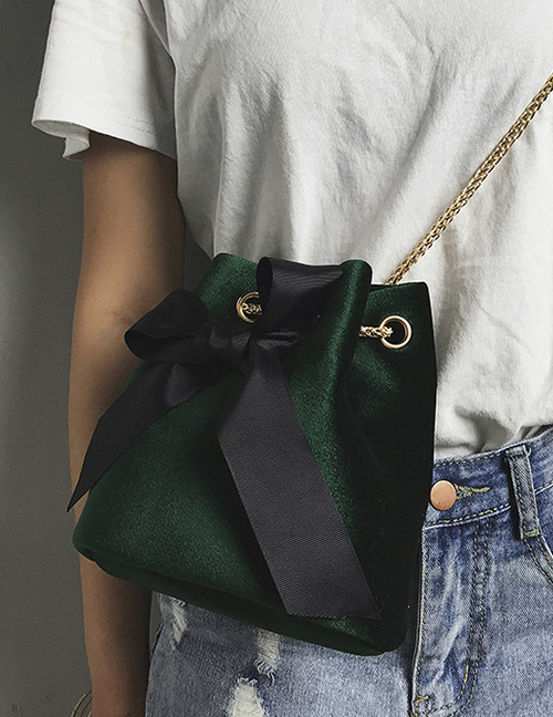 Fashion Green Bowknot Shape Decorated Bag