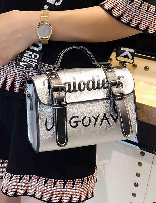 Fashion Silver Color Letter Pattern Decorated Bag