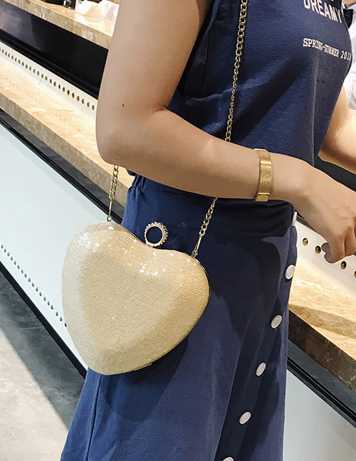 Fashion Gold Color Heart Shape Decorated Bag
