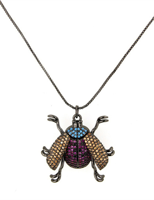 Fashion Black Ladybug Shape Decorated Necklace