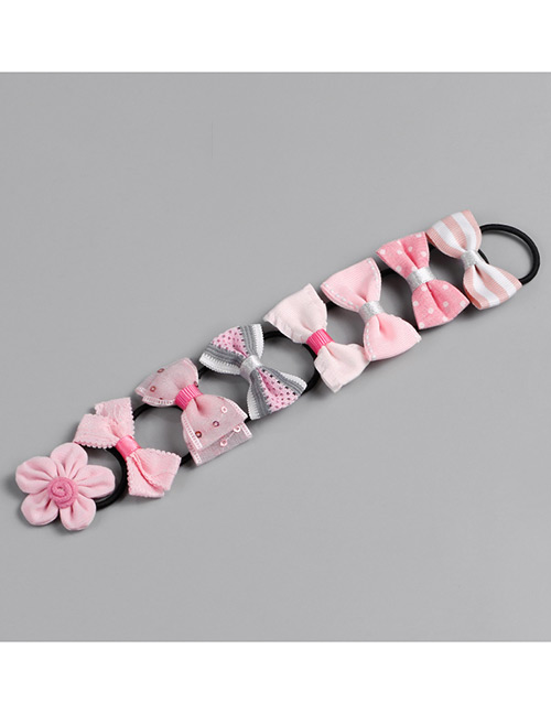 Fashion Pink Bowknot Shape Decorated Hair Band (8 Pcs)