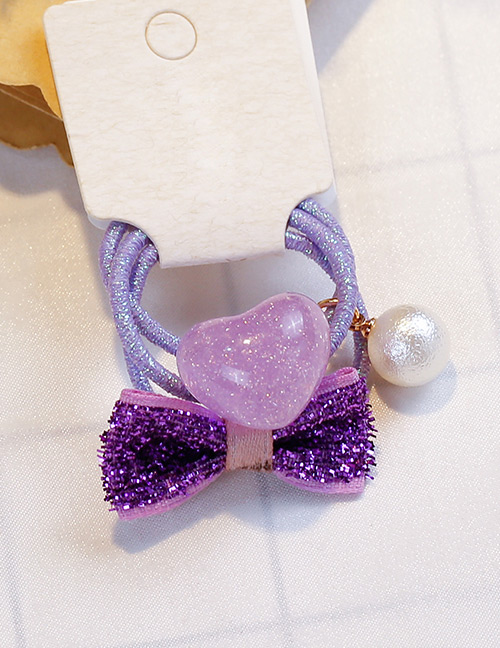 Fashion Purple Heart&bowknot Shape Decorated Hair Band (3 Pcs)