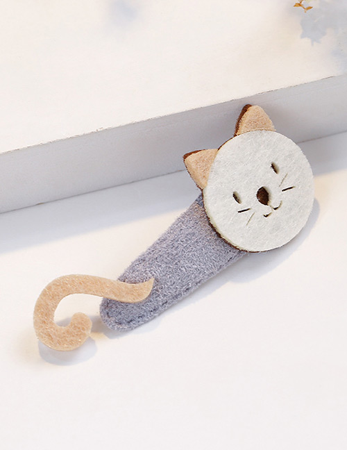 Fashion Gray Cat Shape Decorated Hair Clip