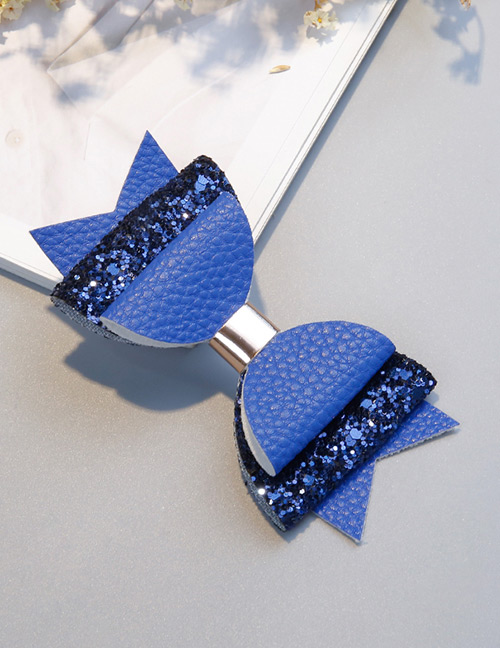 Fashion Sapphire Blue Bowknot Shape Decorated Hair Clip