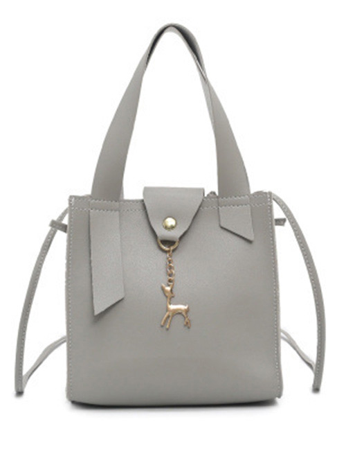 Fashion Gray Deer Shape Decorated Handbag