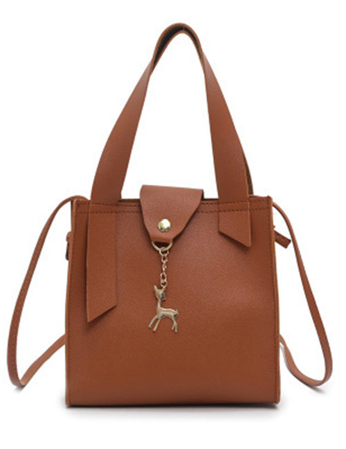 Fashion Brown Deer Shape Decorated Handbag