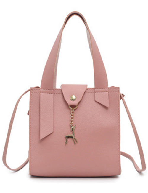 Fashion Pink Deer Shape Decorated Handbag