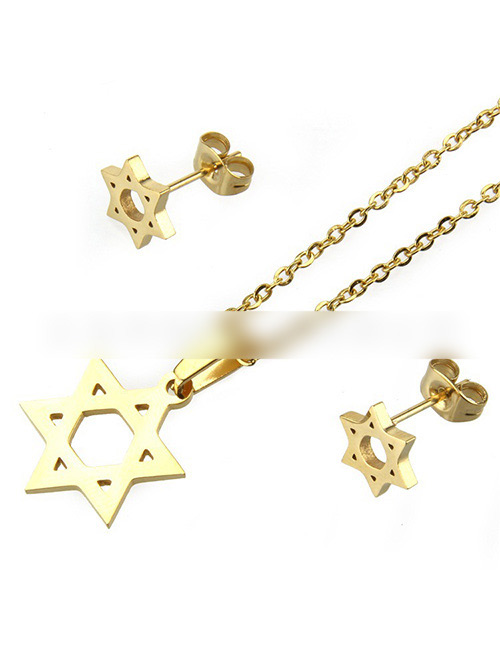 Fashion Gold Color Star Shape Decorated Jewelry Set