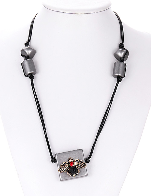 Fashion Gun Black Inset Shape Decorated Necklace