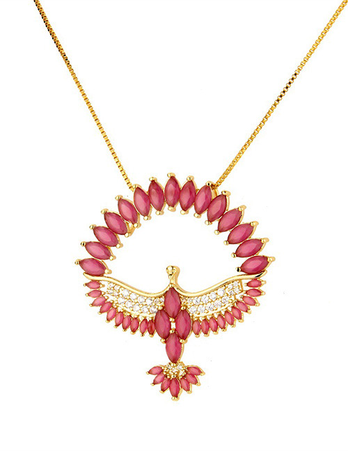 Fashion Red Bird Shape Decorated Necklace