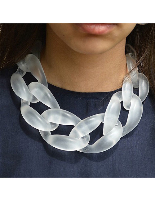 Fashion White Pure Color Decorated Necklace