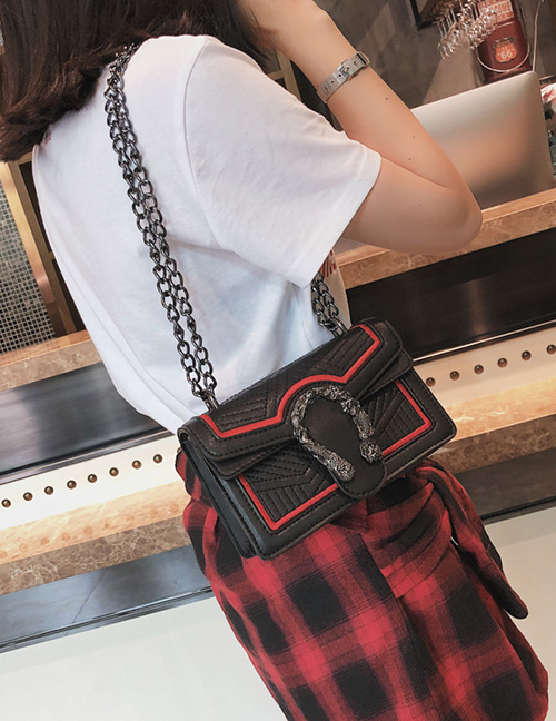 Fashion Black Square Shape Design Shoulder Bag(small)