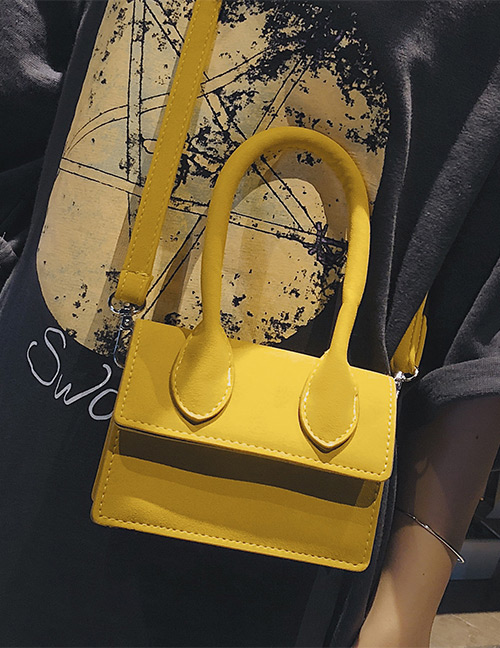 Fashion Yellow Pure Color Design Mini Shoulder Bag