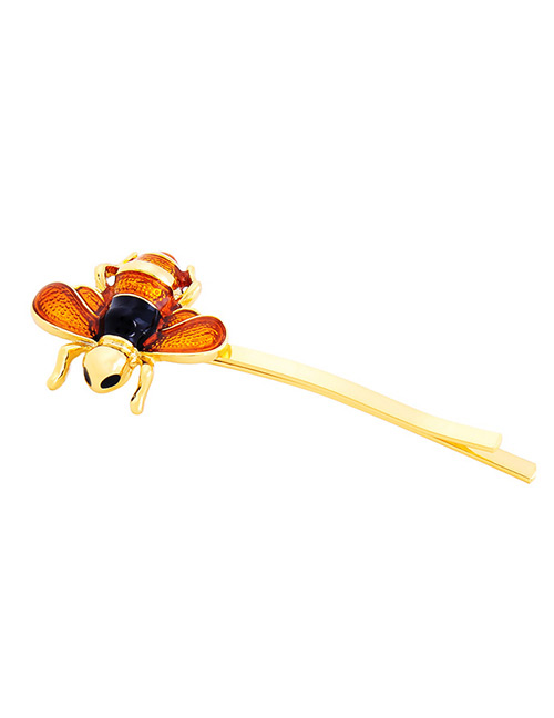 Lovely Orange Bee Shape Decorated Hairpin