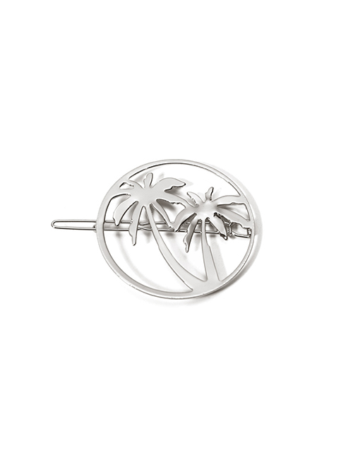 Fashion Silver Color Coconut Tree Decorated Pure Color Hairpin