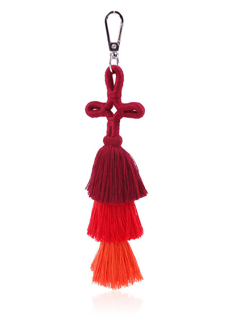 Fashion Red Tassel Decorated Keychain