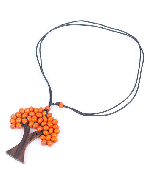 Fashion Orange Tree Shape Decorated Necklace