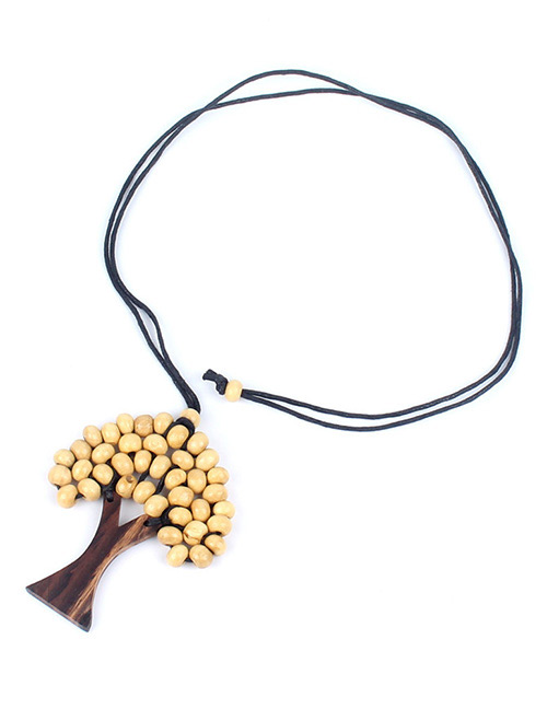 Fashion Beige Tree Shape Decorated Necklace
